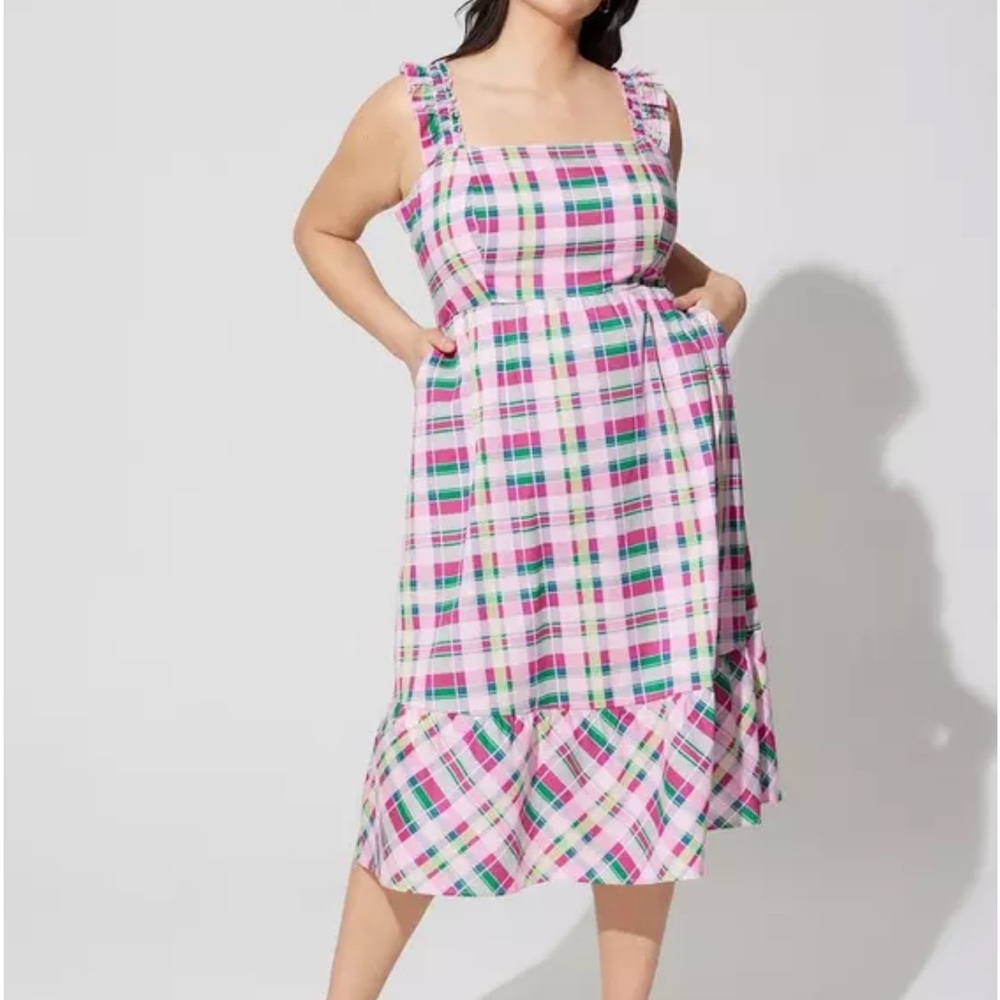 Torrid Mini Poplin Tiered Ruffle Strap Dress